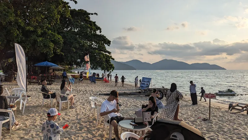 Golden sand at Batu Ferringhi beach